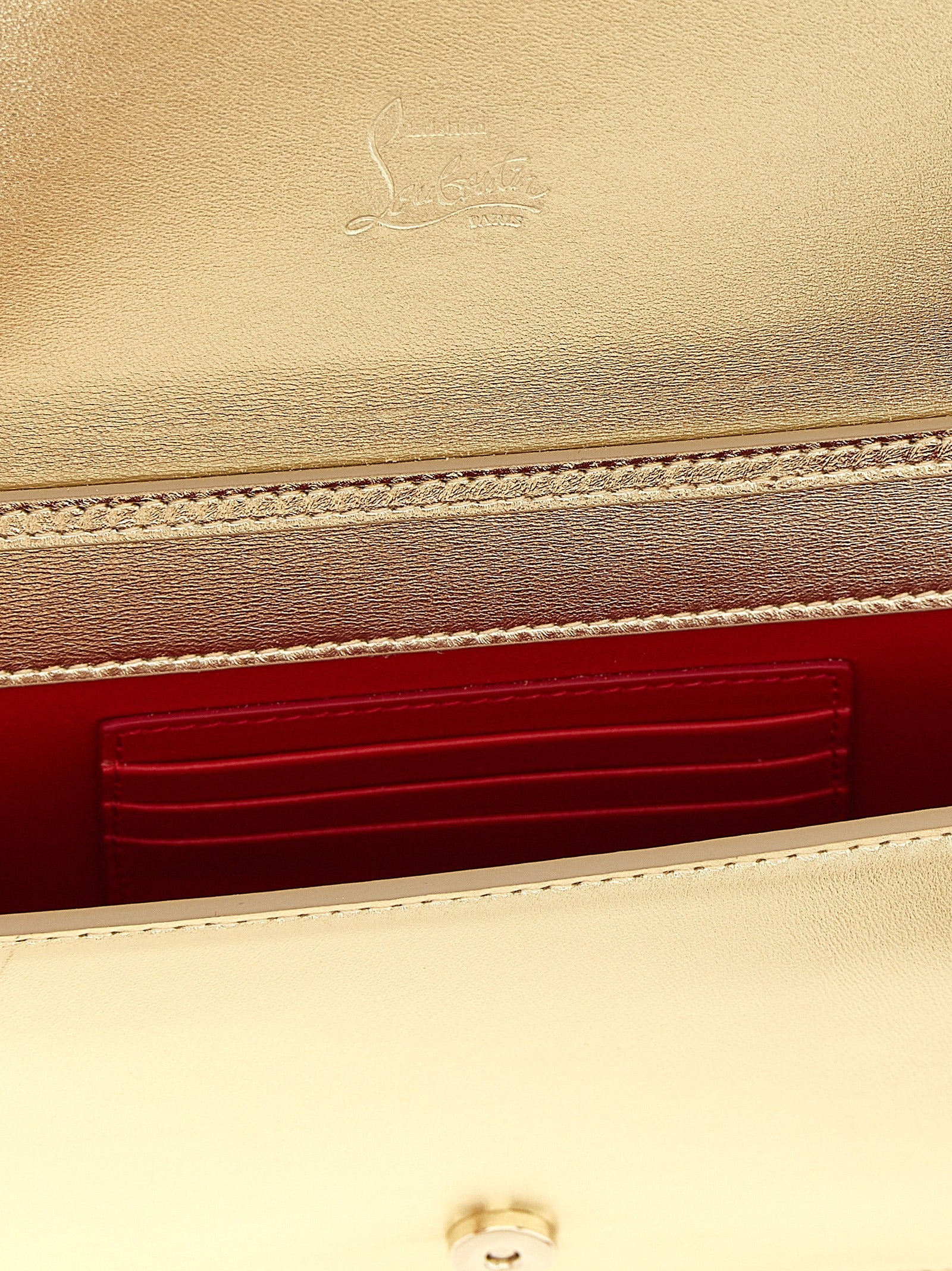 Gold Lambskin Bettina Clutch
