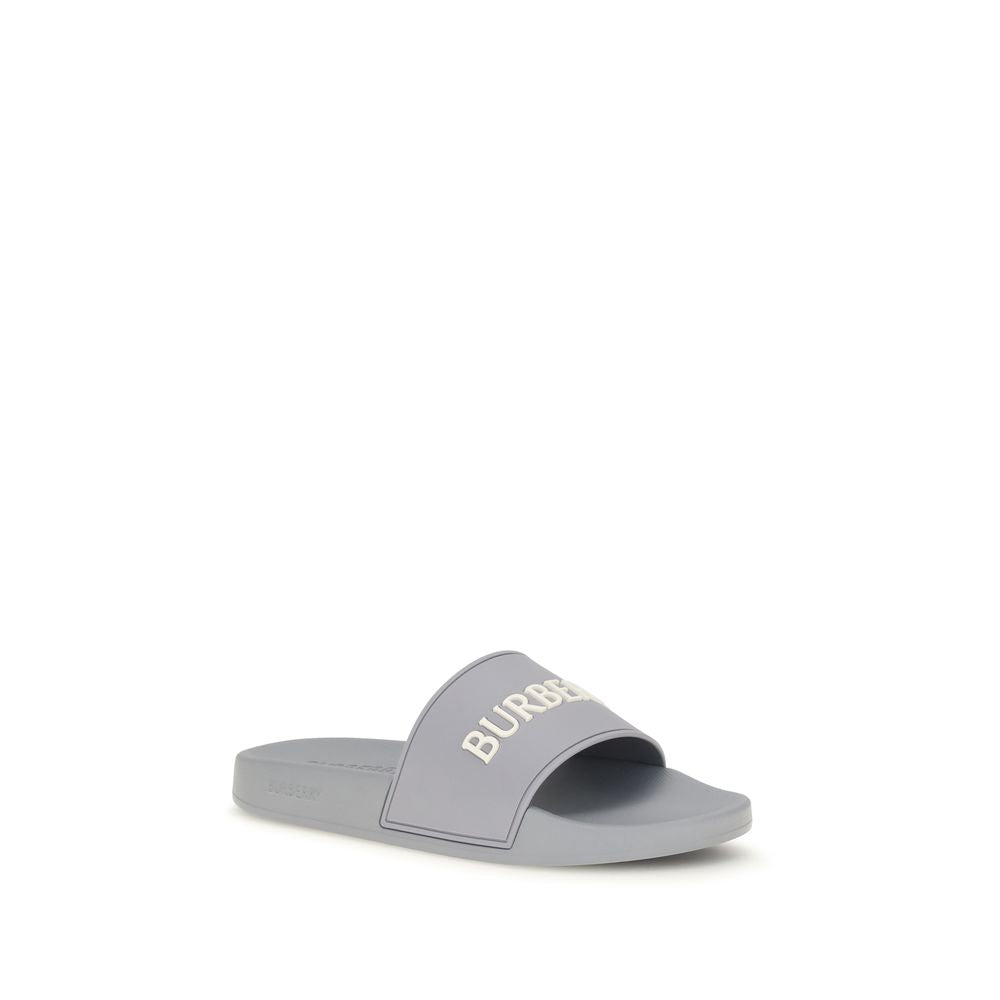 Gray Logo Rubber Slides