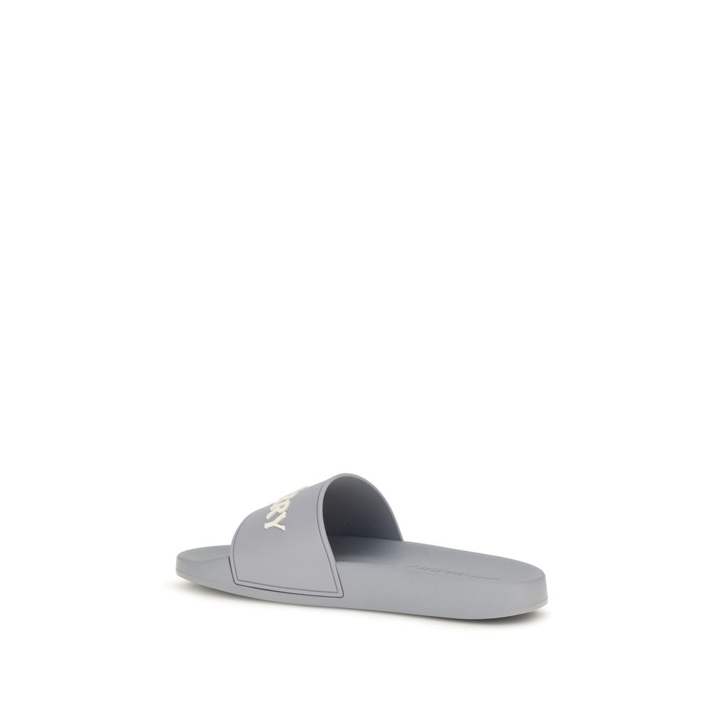Gray Logo Rubber Slides