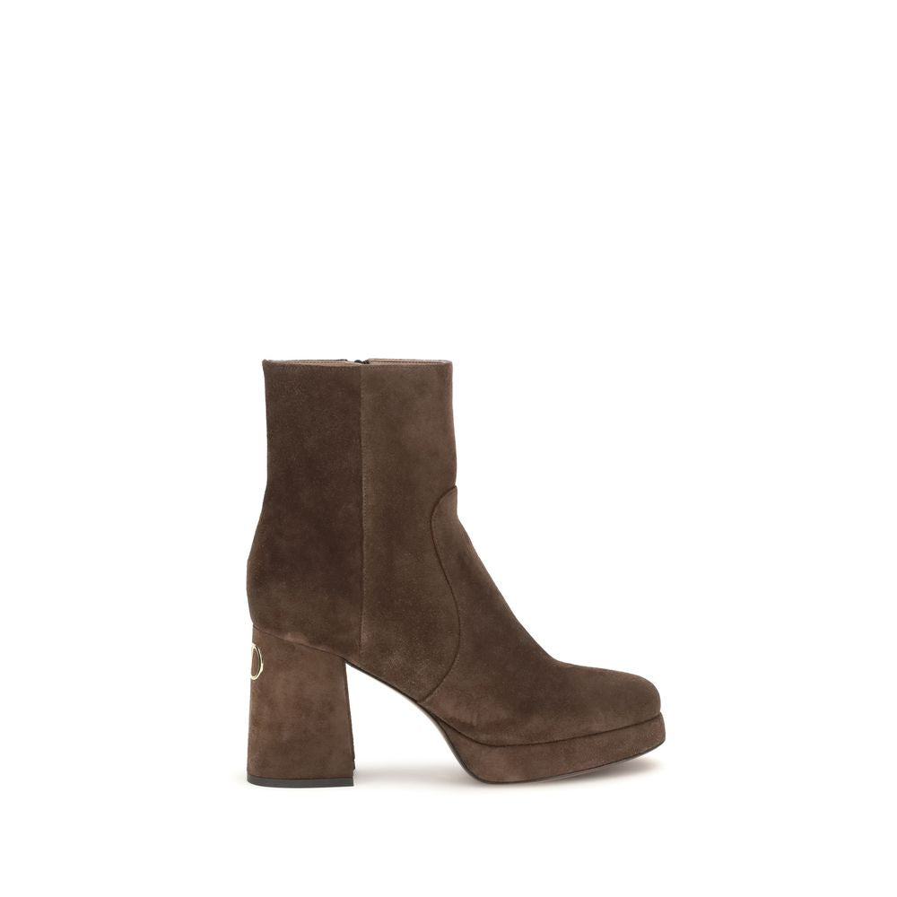 Brown Calf Leather Ankle Boots