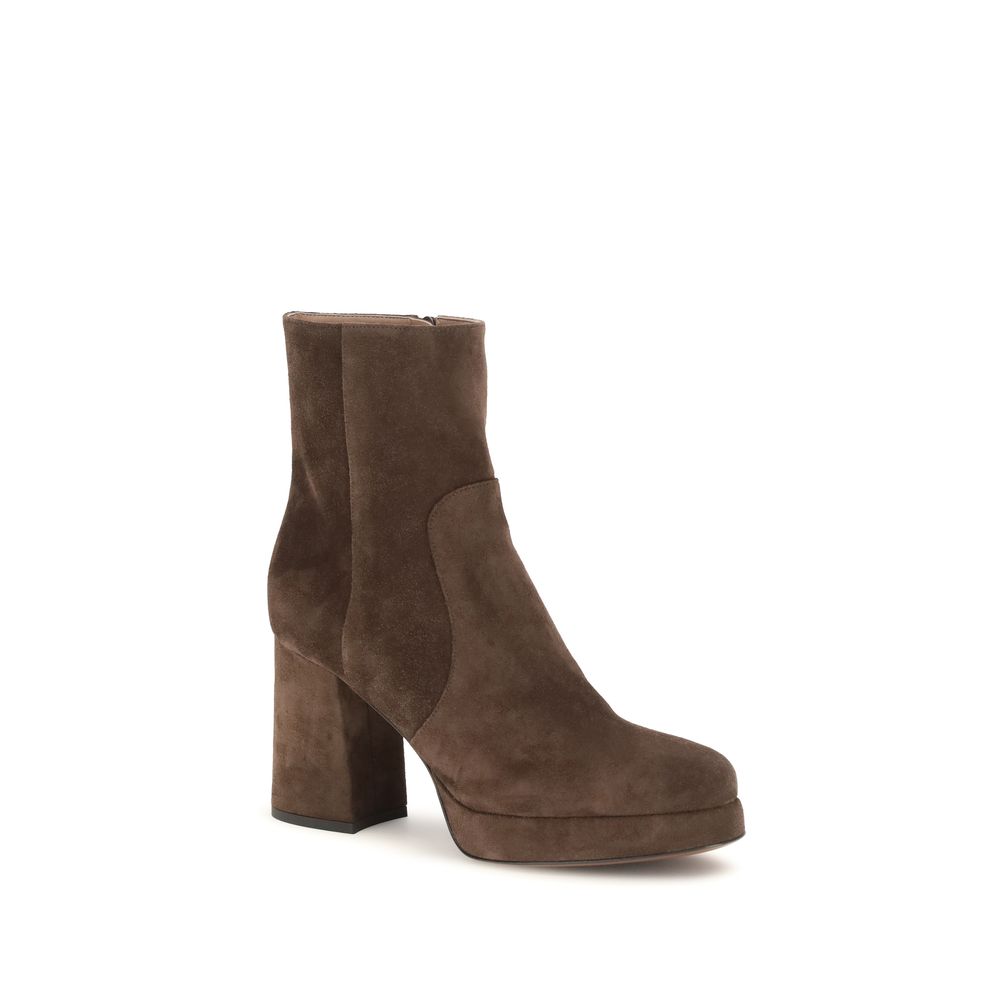 Brown Calf Leather Ankle Boots