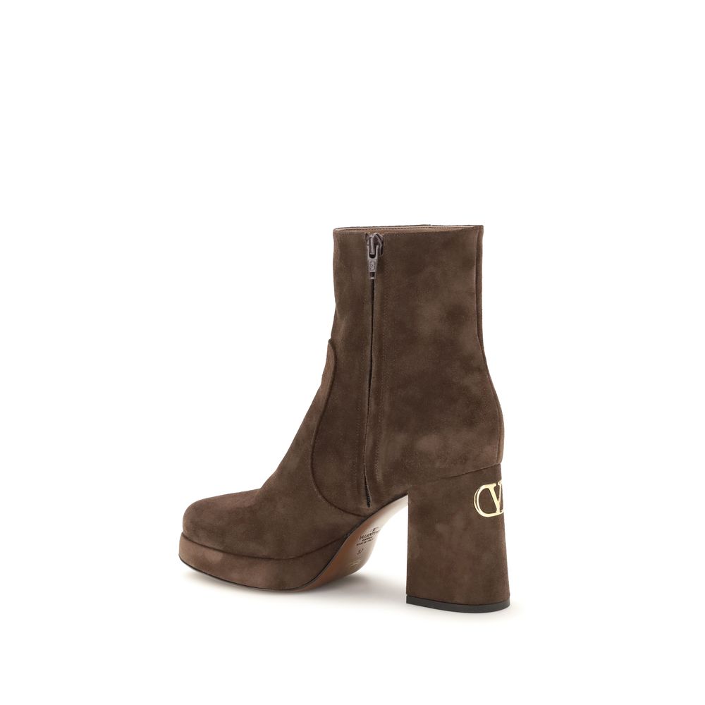 Brown Calf Leather Ankle Boots