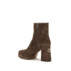 Brown Calf Leather Ankle Boots