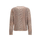 Beige Merino Wool Tiger-Print Sweater