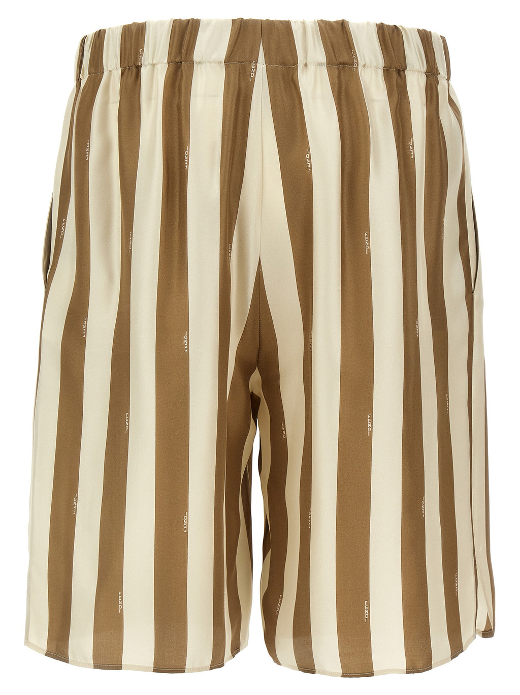 Beige Silk Bermuda Shorts