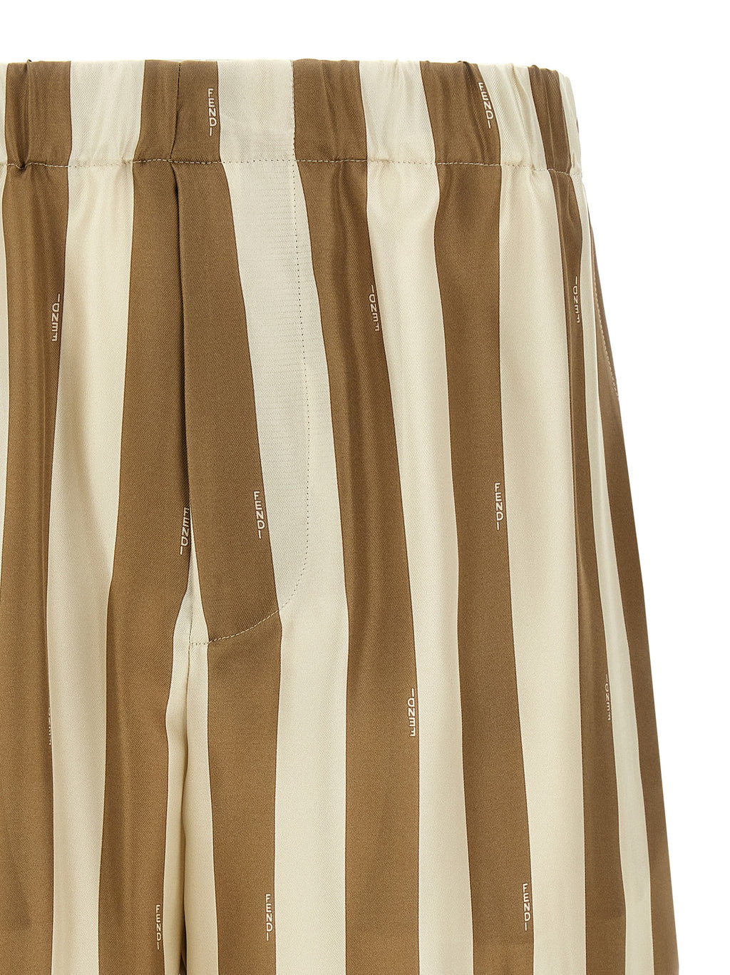 Beige Silk Bermuda Shorts