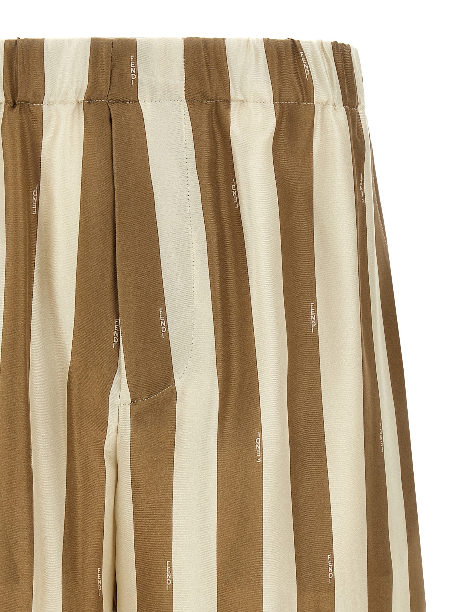 Beige Silk Bermuda Shorts