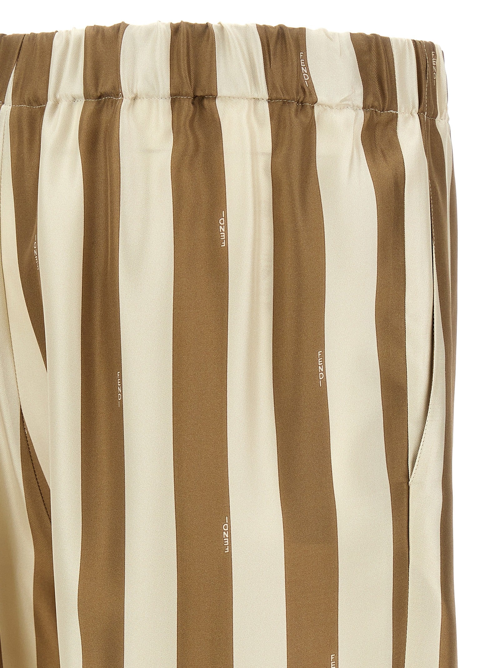 Beige Silk Bermuda Shorts