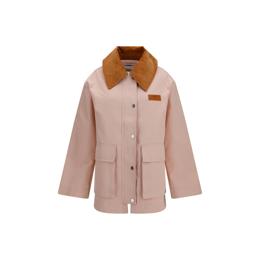 Multicolor Polyester Twill Full-Length Jacket