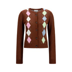 Diamond-Pattern Cotton Cardigan