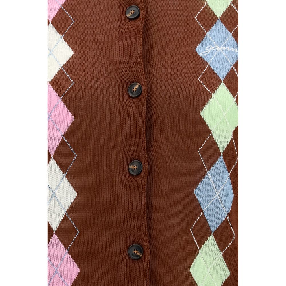 Diamond-Pattern Cotton Cardigan