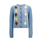 Diamond-Pattern Cotton Cardigan