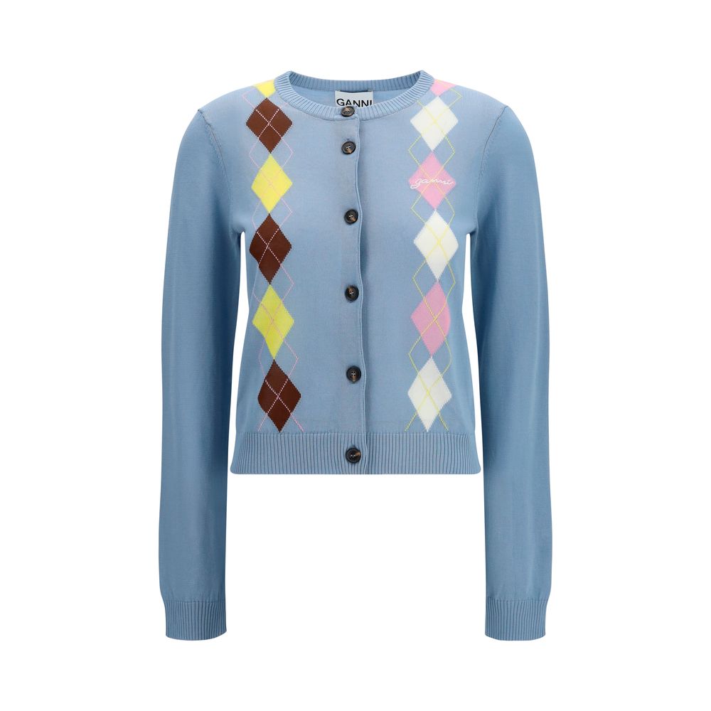 Diamond-Pattern Cotton Cardigan