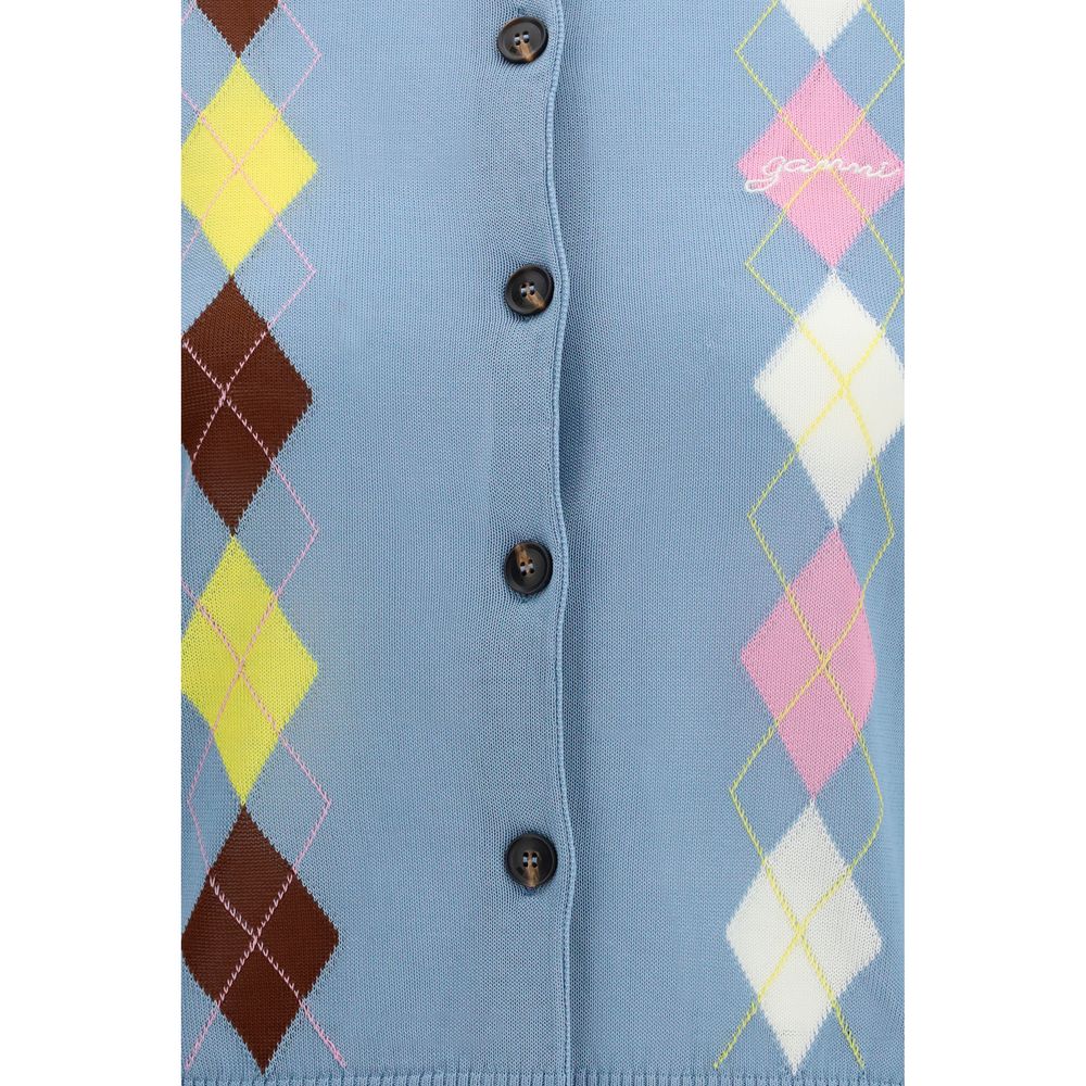 Diamond-Pattern Cotton Cardigan
