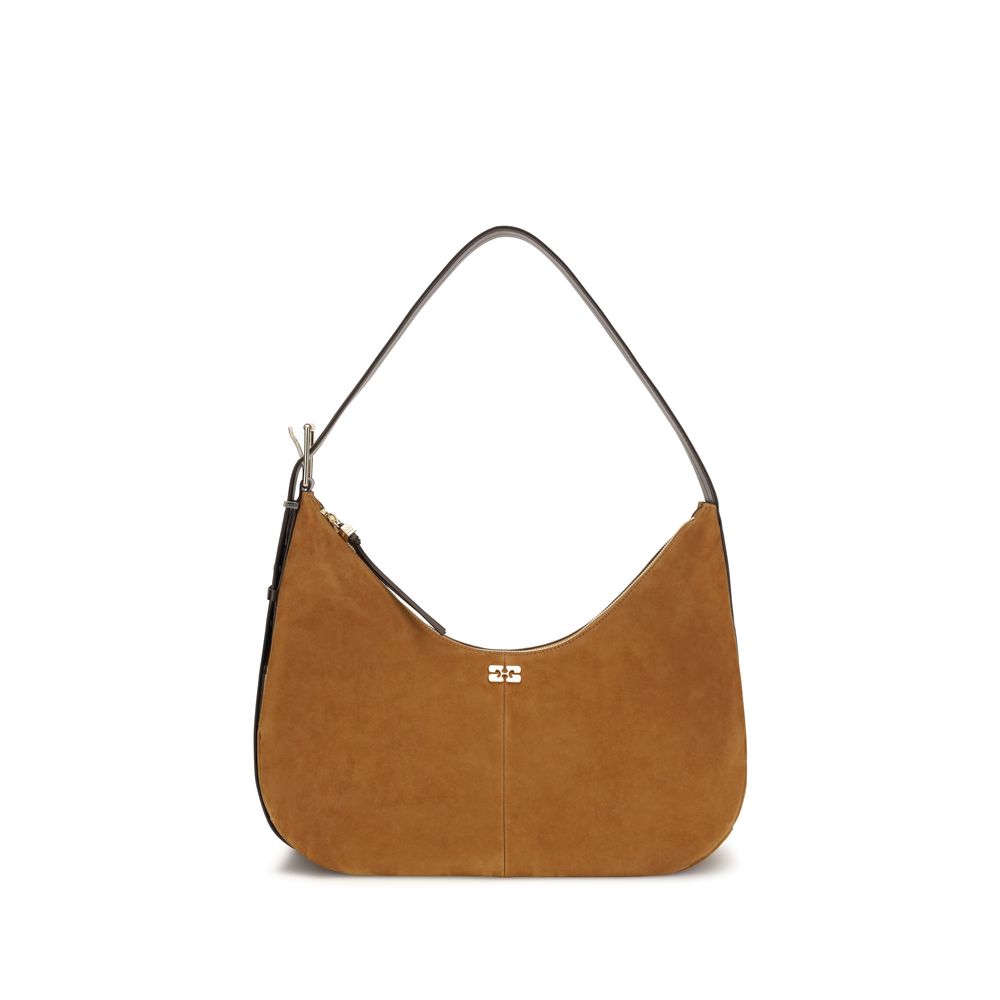 Vegan Suede-Effect Recycled Polyester Shoulder Bag