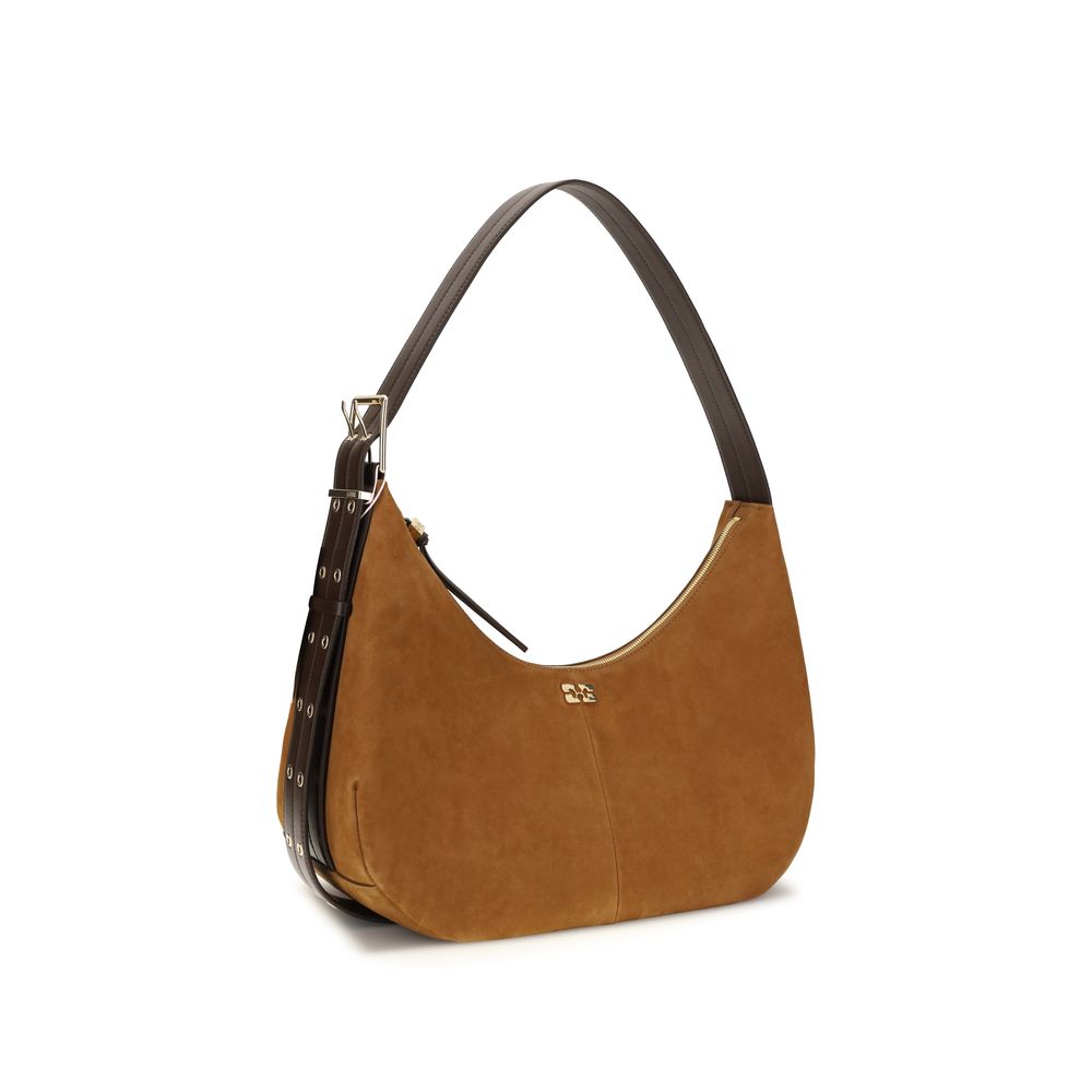 Vegan Suede-Effect Recycled Polyester Shoulder Bag