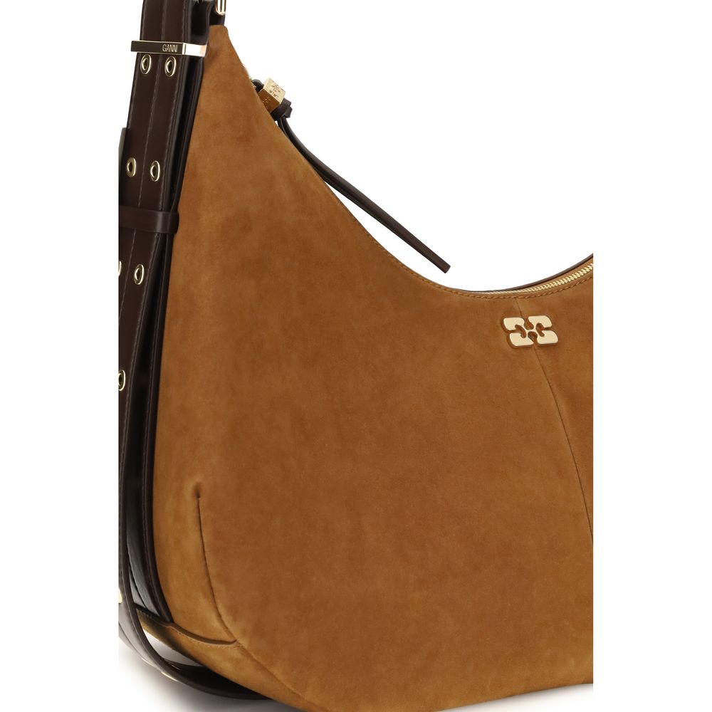 Vegan Suede-Effect Recycled Polyester Shoulder Bag
