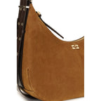 Vegan Suede-Effect Recycled Polyester Shoulder Bag