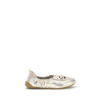 Kick Ballerinas Silver Suede Goatskin Sneakers