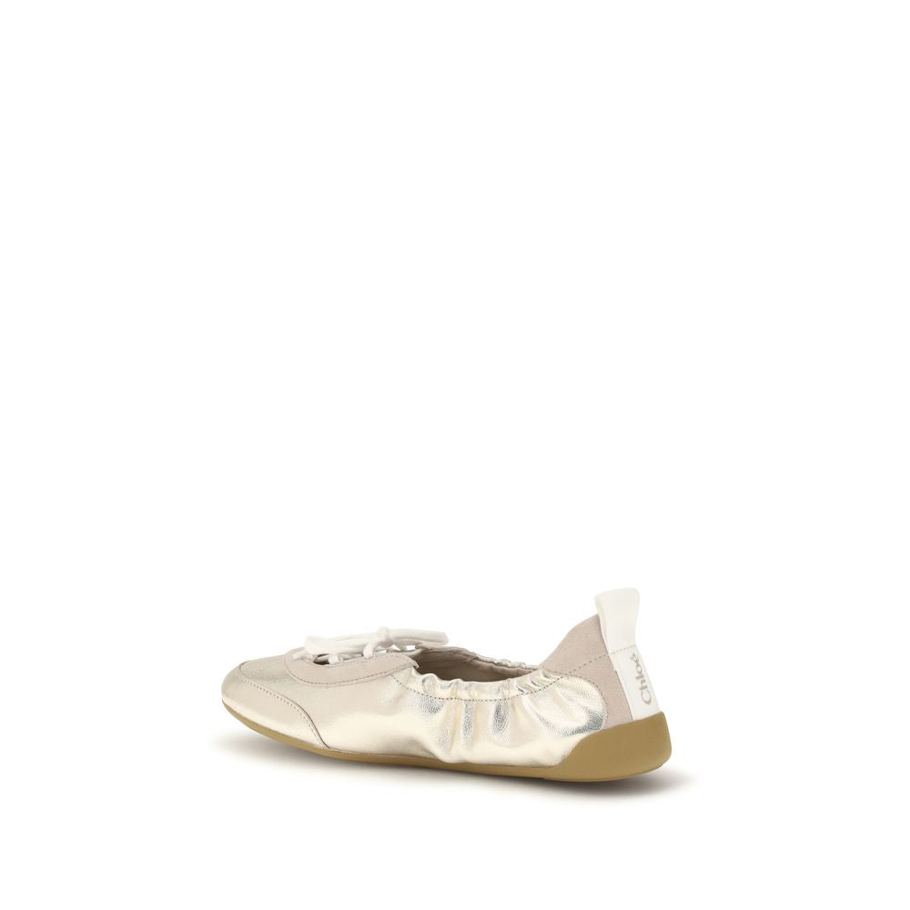 Kick Ballerinas Silver Suede Goatskin Sneakers