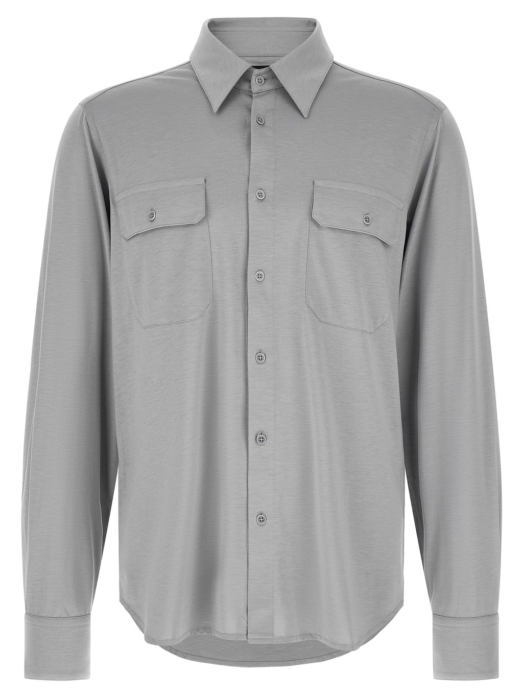 Silk-Cotton Military-Inspired Blouse