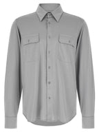 Silk-Cotton Military-Inspired Blouse
