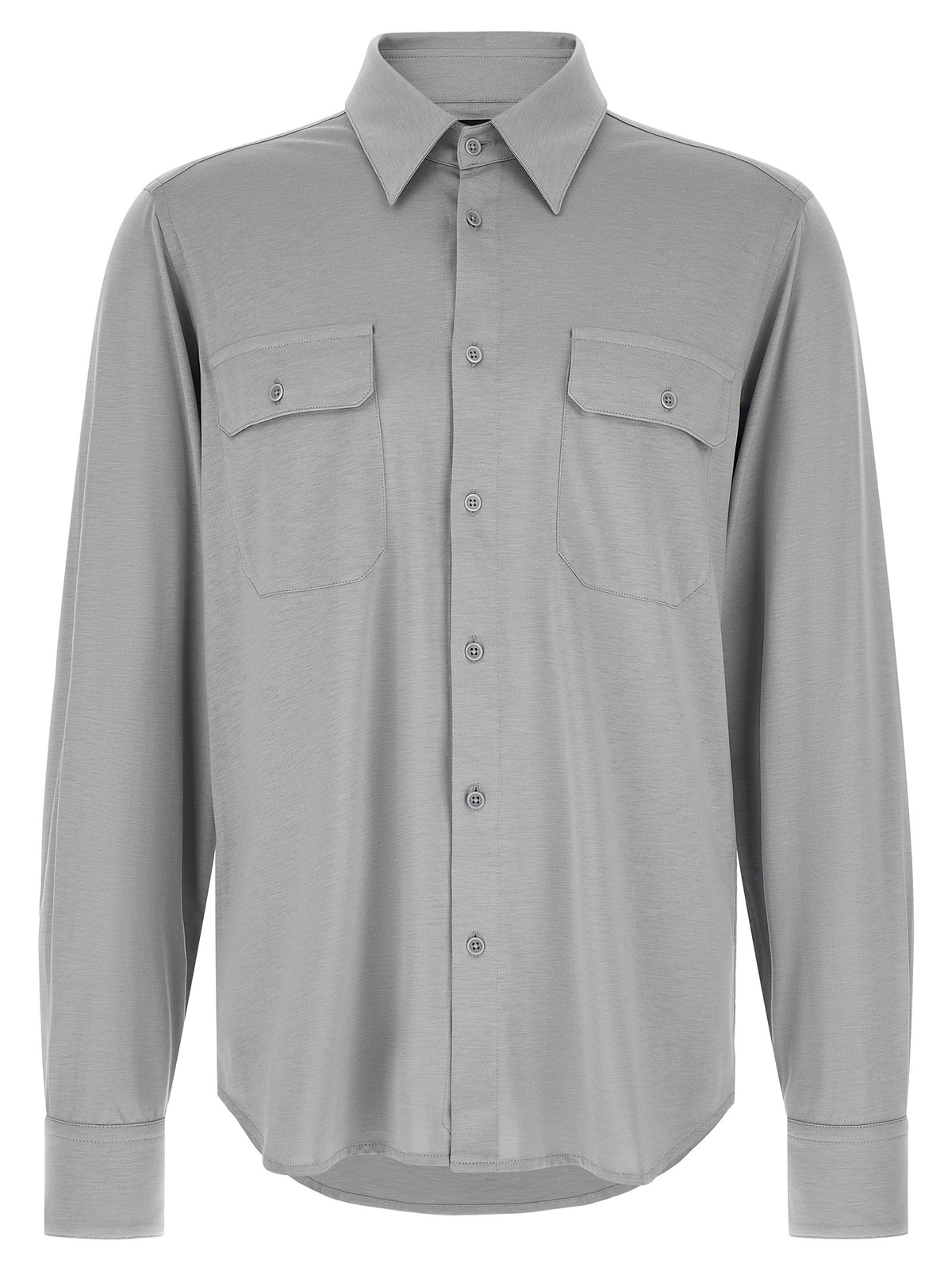 Silk-Cotton Military-Inspired Blouse