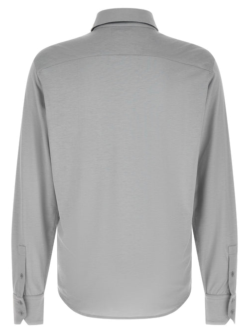 Silk-Cotton Military-Inspired Blouse