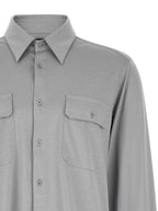Silk-Cotton Military-Inspired Blouse