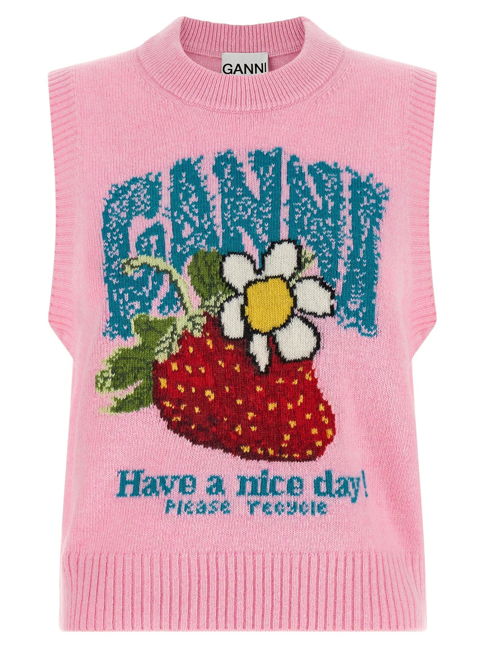 Multicolor Wool Sleeveles Sweater