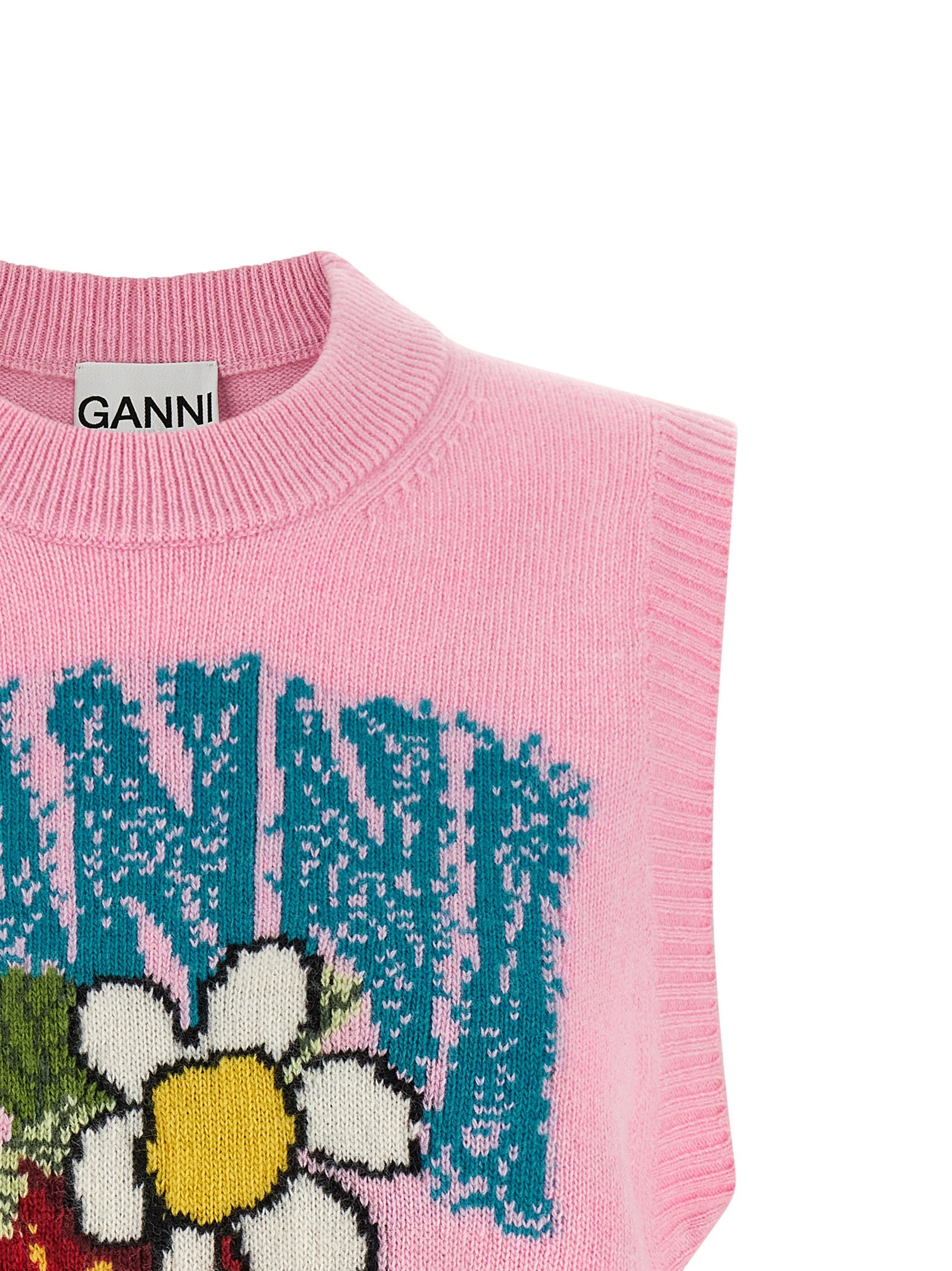 Multicolor Wool Sleeveles Sweater