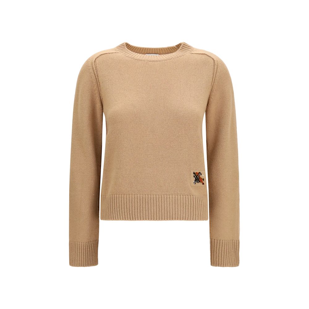 Beige Cashmere Wool Crewneck Sweater