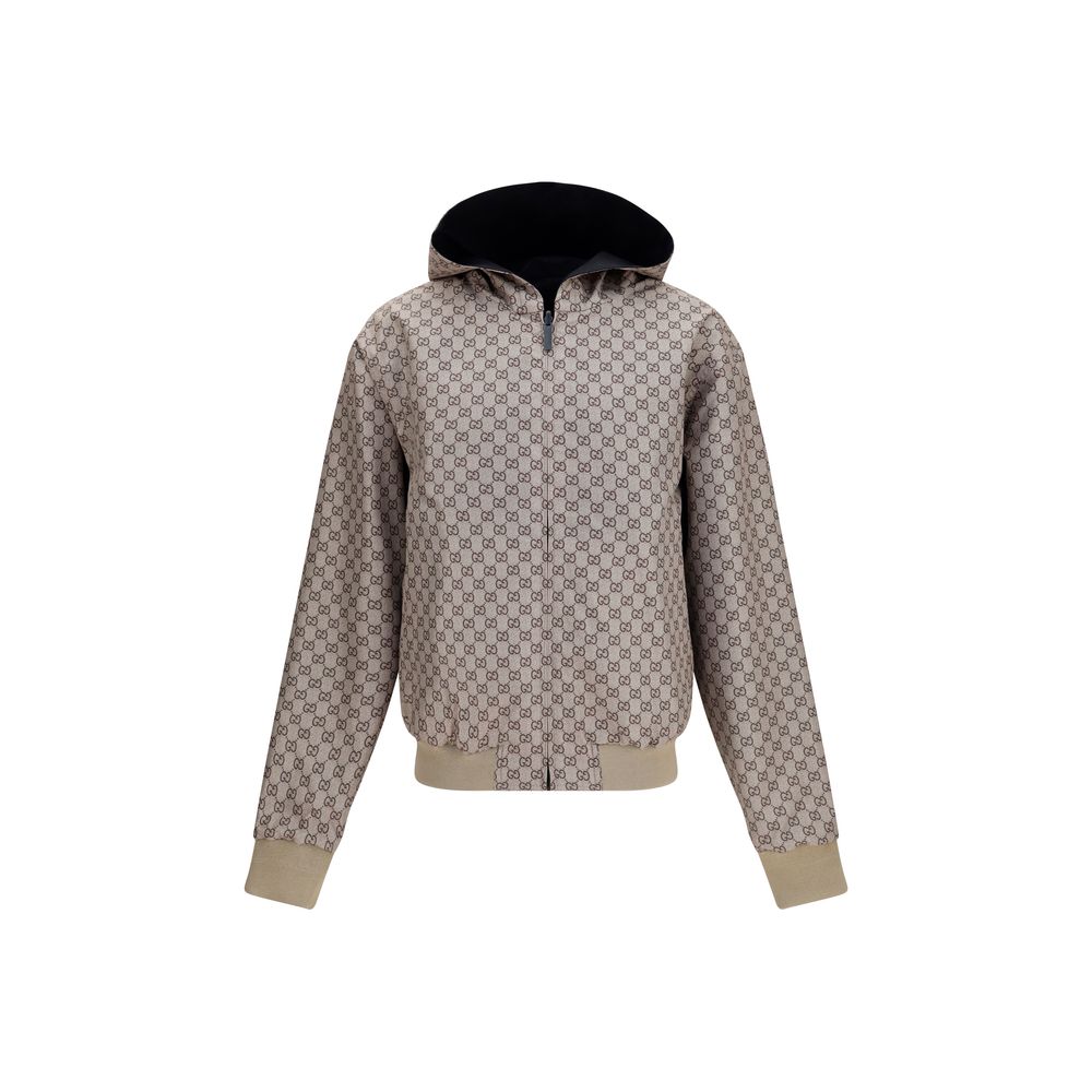 Black Polyester Reversible Zip Jacket