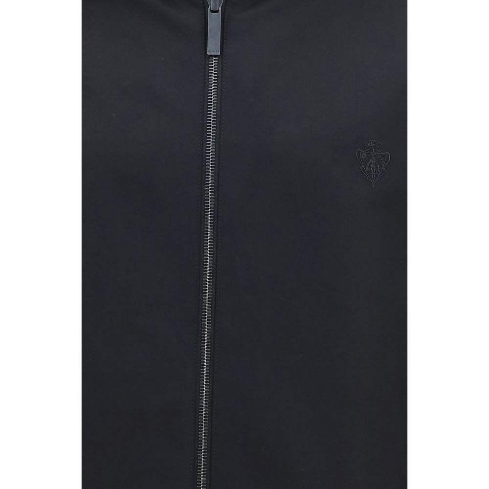 Black Polyester Reversible Zip Jacket