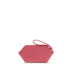 Grained Leather Bou Pouch Clutch with Butterfly Logo