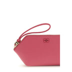 Grained Leather Bou Pouch Clutch with Butterfly Logo