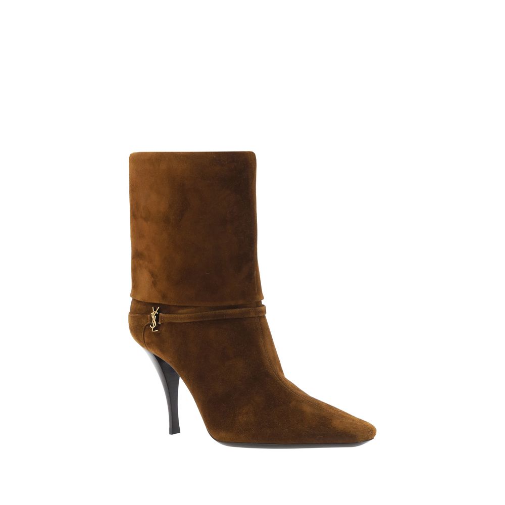 Brown Calfskin Vicky Ankle Boots