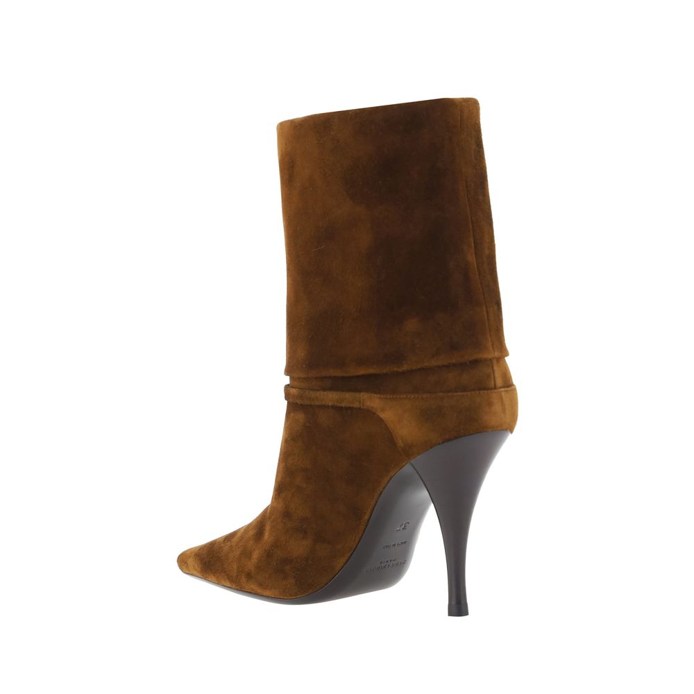 Brown Calfskin Vicky Ankle Boots