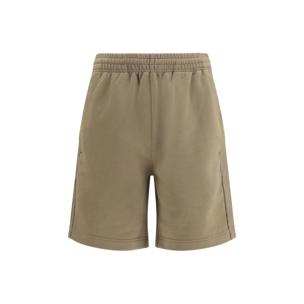 Check‑Trimmed Cotton Bermuda Shorts