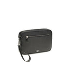 Textured Leather VLogo Signature Pouch