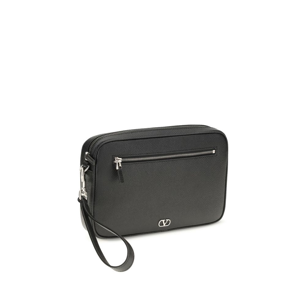 Textured Leather VLogo Signature Pouch