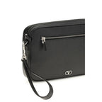 Textured Leather VLogo Signature Pouch