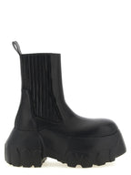 Beatle Mega Tractor Black Ram Leather Ankle Boots