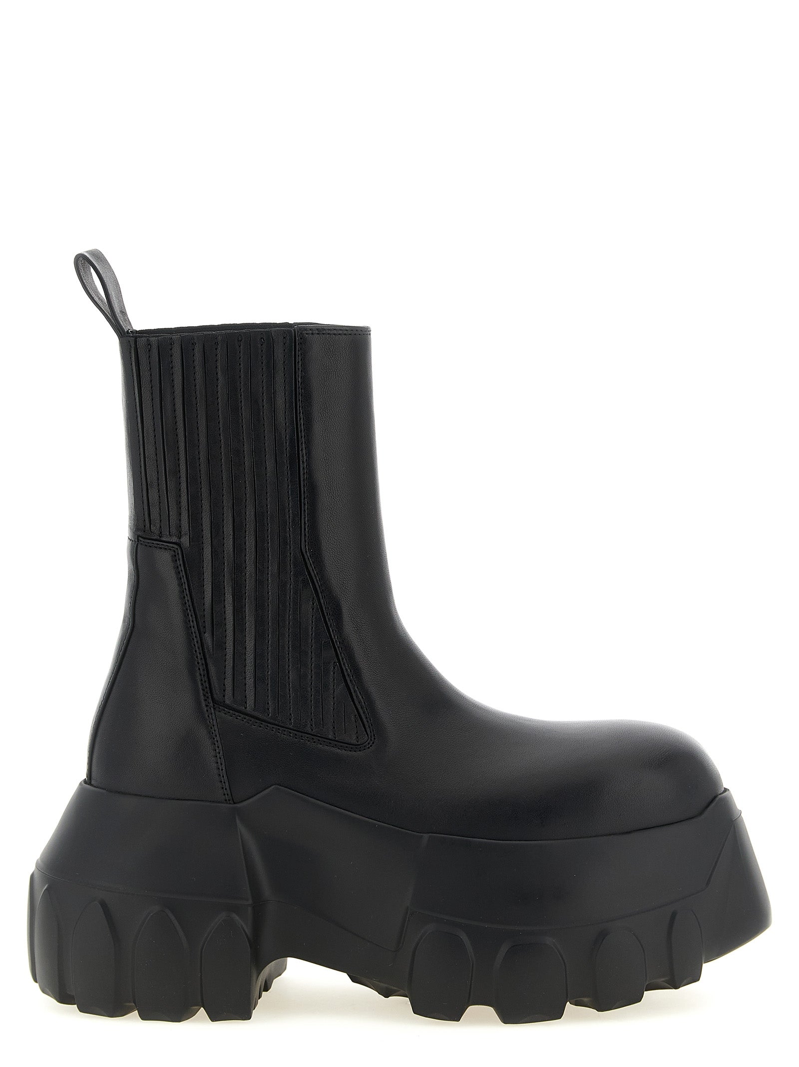 Beatle Mega Tractor Black Ram Leather Ankle Boots