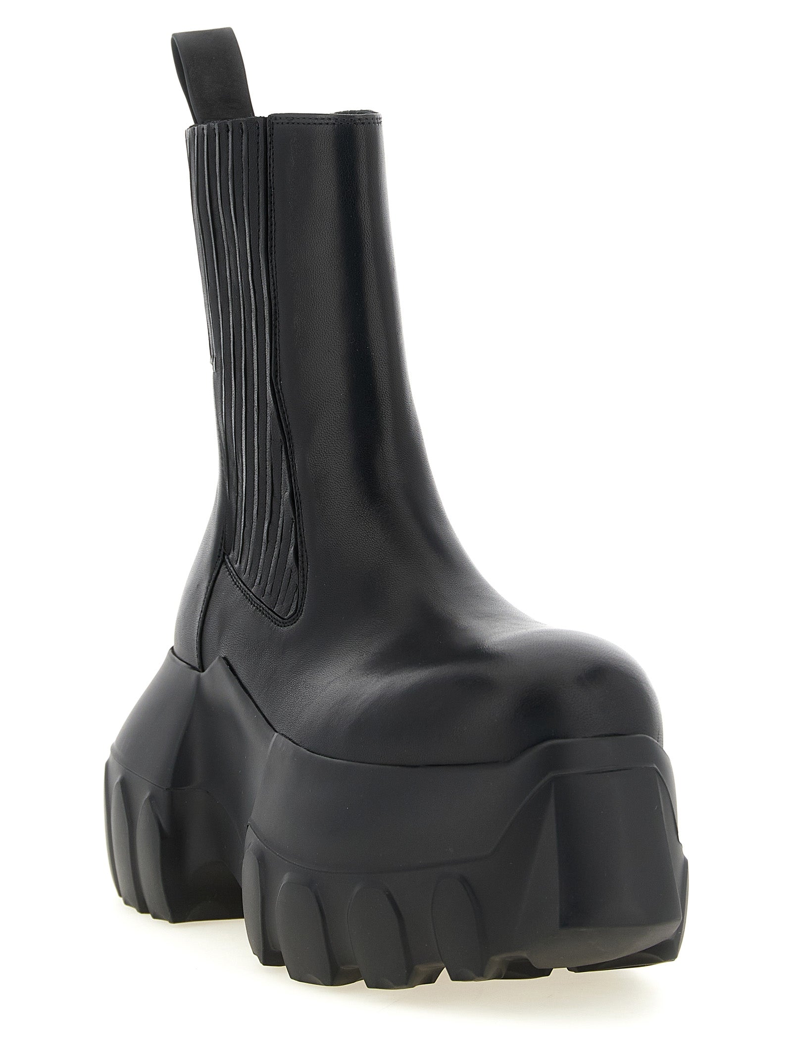 Beatle Mega Tractor Black Ram Leather Ankle Boots
