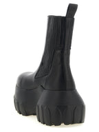 Beatle Mega Tractor Black Ram Leather Ankle Boots