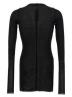 Black Viscose and Silk Rib Long-Sleeve T-Shirt