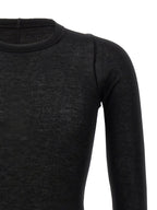 Black Viscose and Silk Rib Long-Sleeve T-Shirt