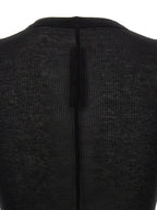Black Viscose and Silk Rib Long-Sleeve T-Shirt