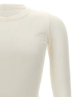 White Viscose and Silk Ribbed Long-Sleeve T-Shirt